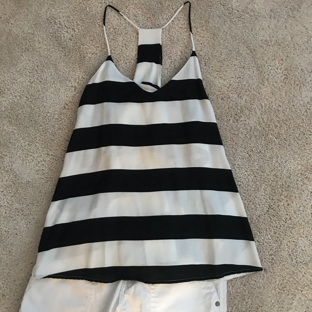Cute black/white stripe tank. Size small.